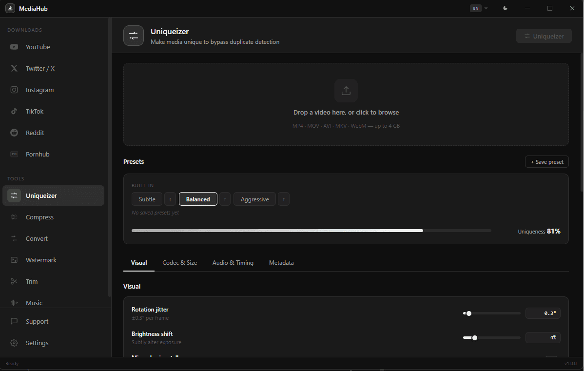 Uniqueizer tool